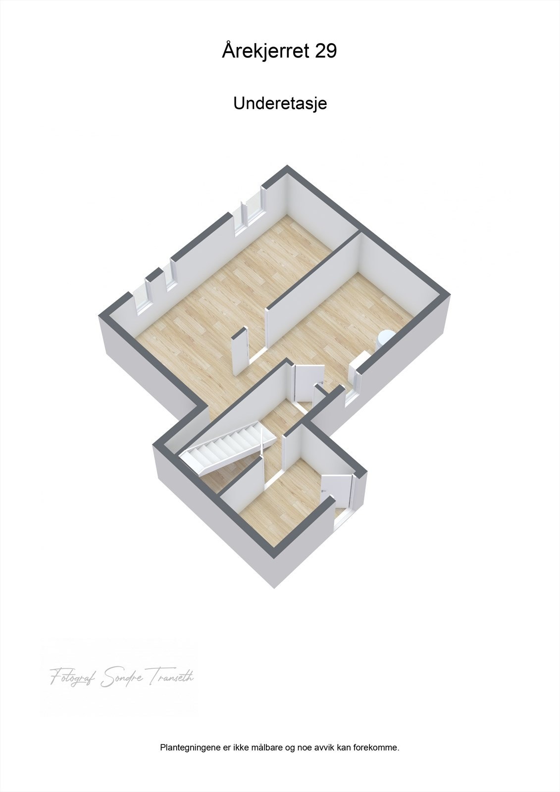 Planløsning underetasje: bod, vaskerom, bod/treningsrom. Galleribilde