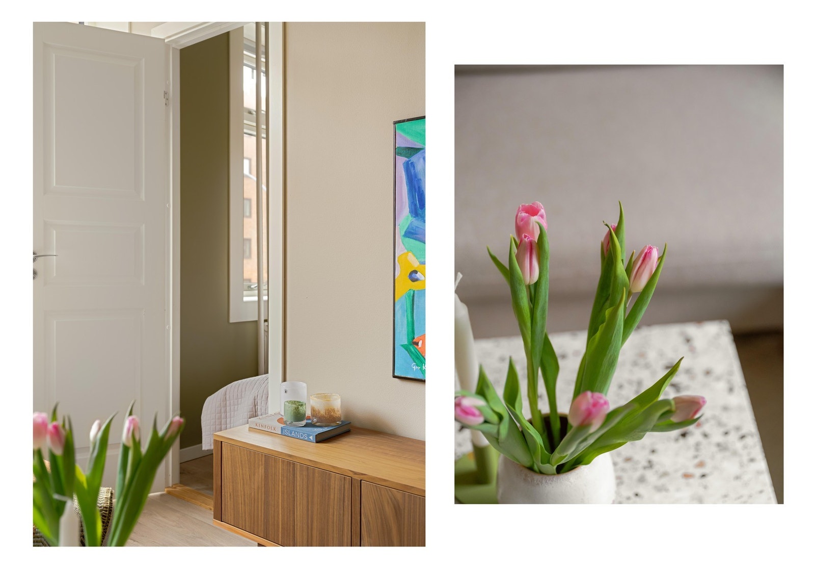 Vi tar turen videre inn på soverommet, som har adkomst fra stuen. Galleribilde