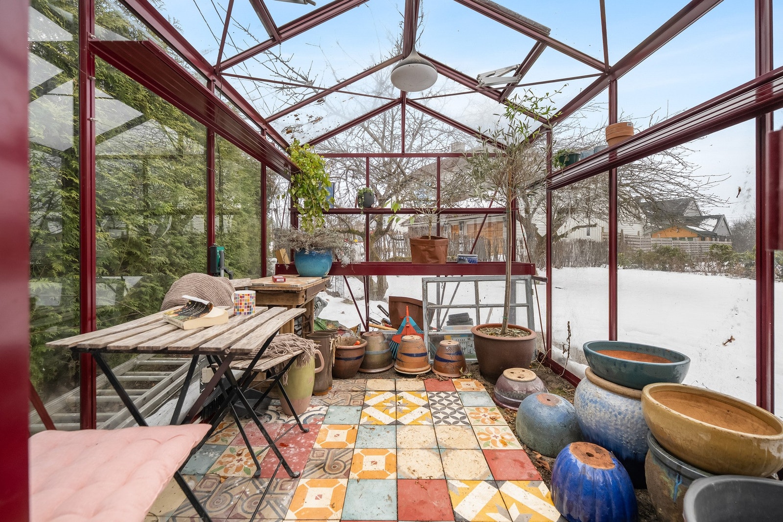 Drivhus som gir gode muligheter for dyrking. Galleribilde