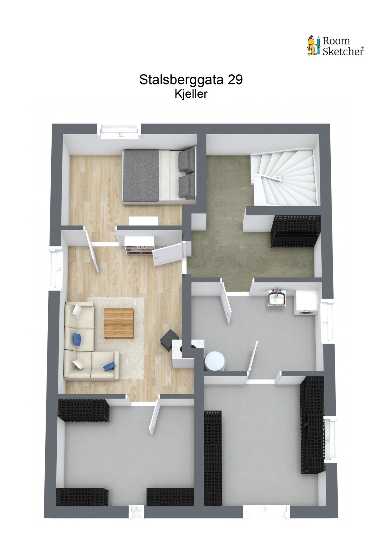 Plantegning kjeller Galleribilde