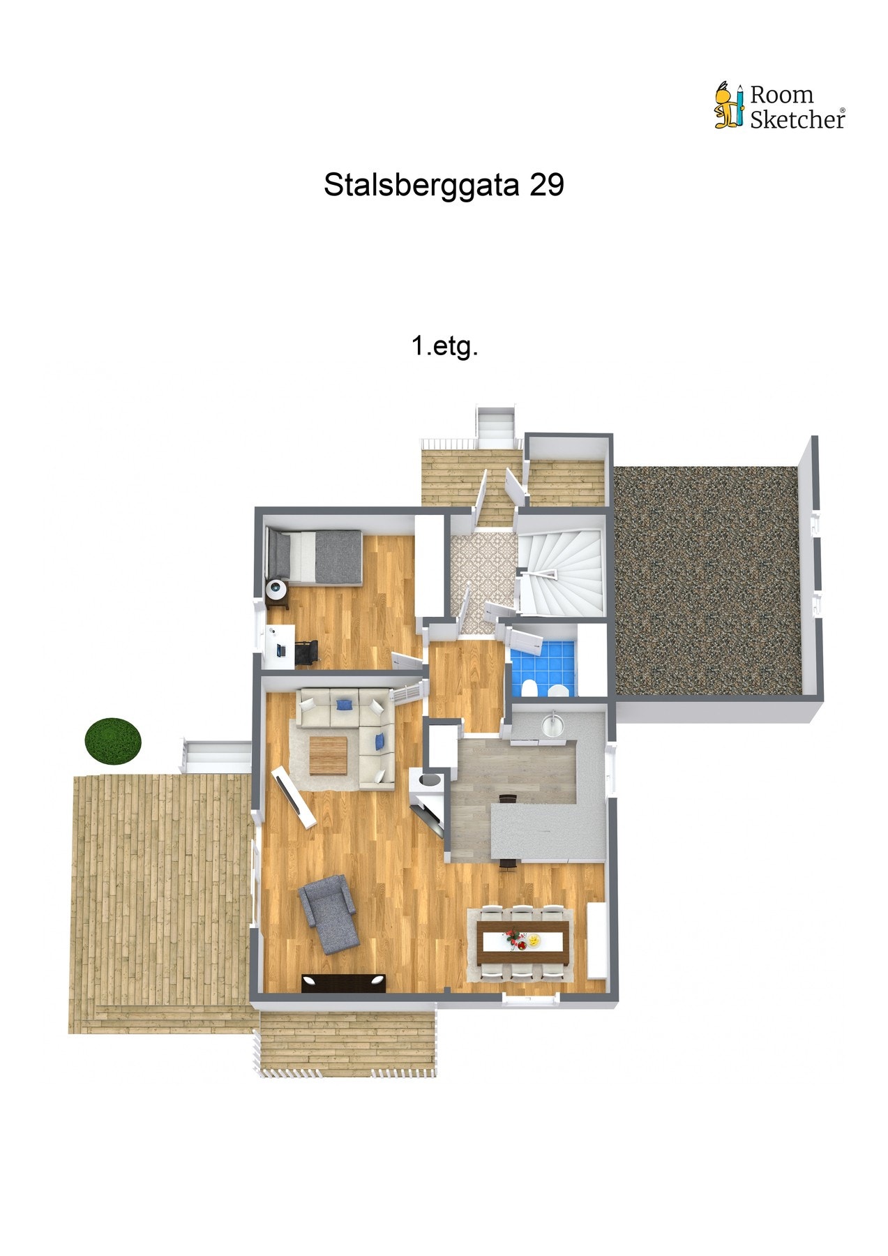 Plantegning 1. etasje Galleribilde