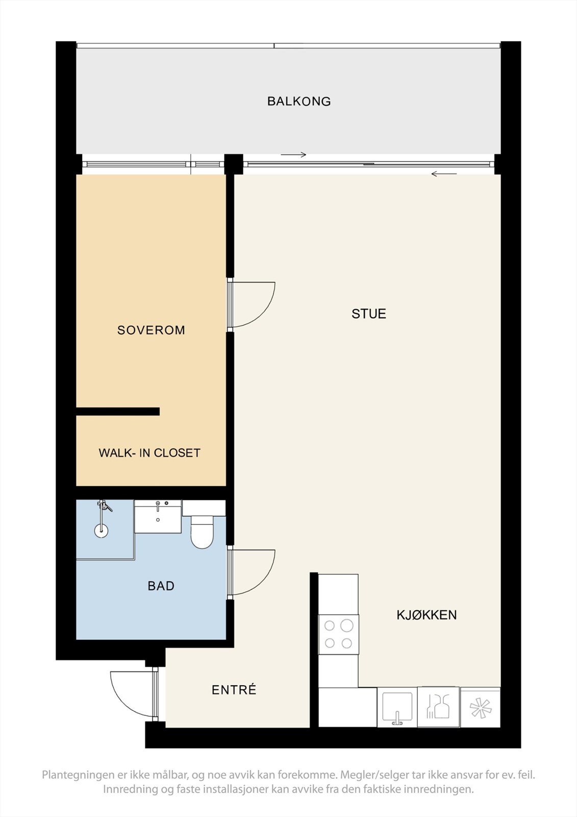 Leiligheten har en arealeffektiv planløsning. Galleribilde