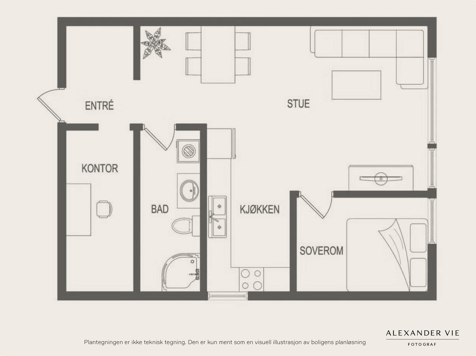 Planskisse 1. etasje. Galleribilde
