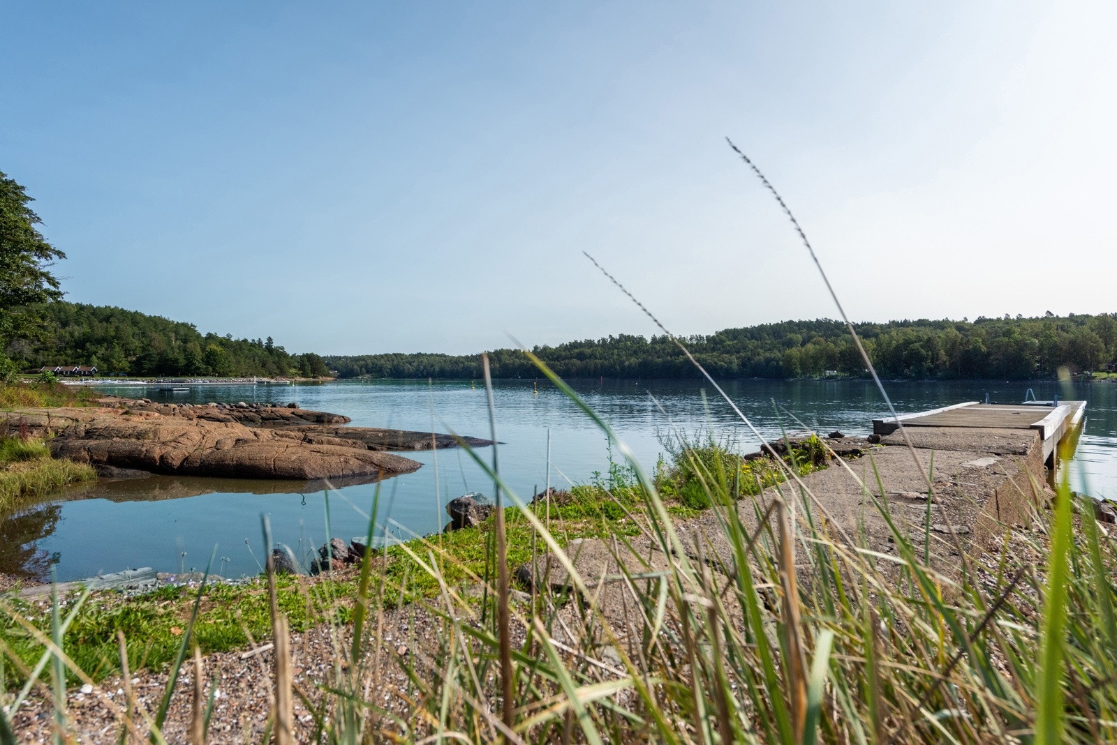 Å fiske krabber fra svaberget skaper sommerminner Galleribilde