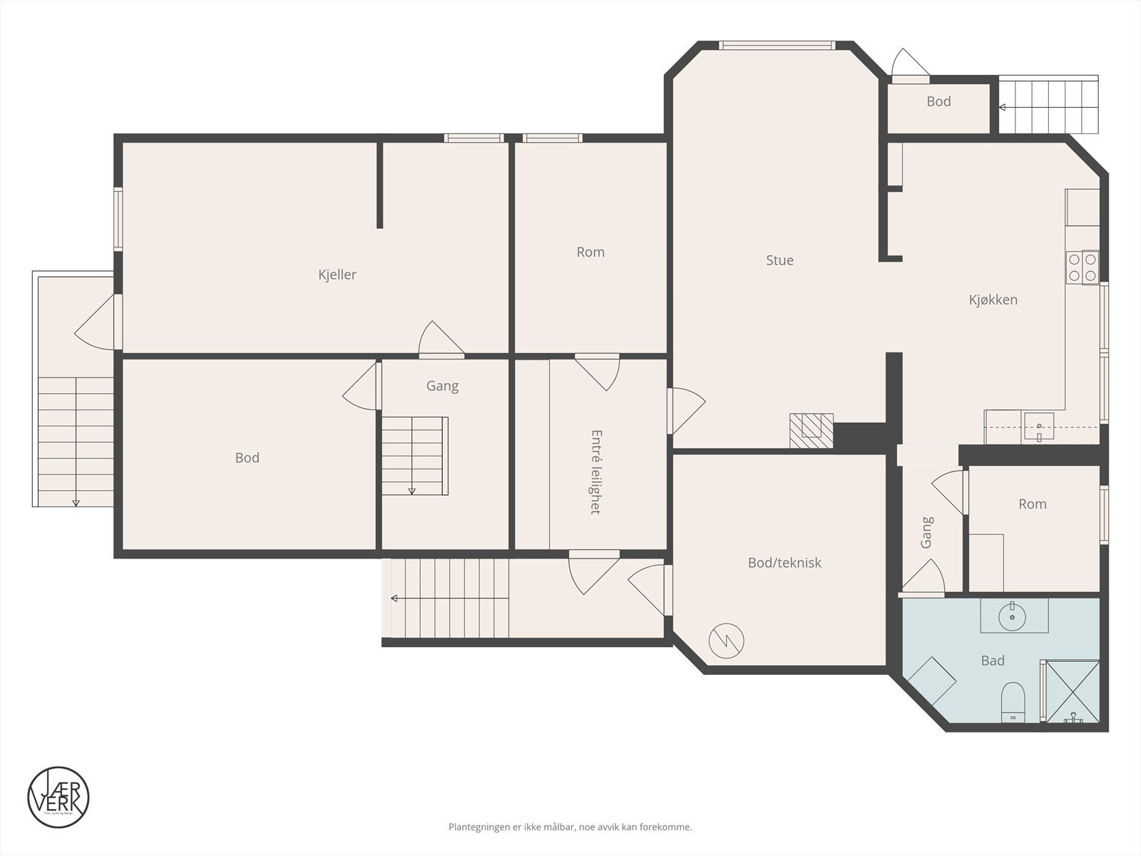 Plantegning underetasje Galleribilde