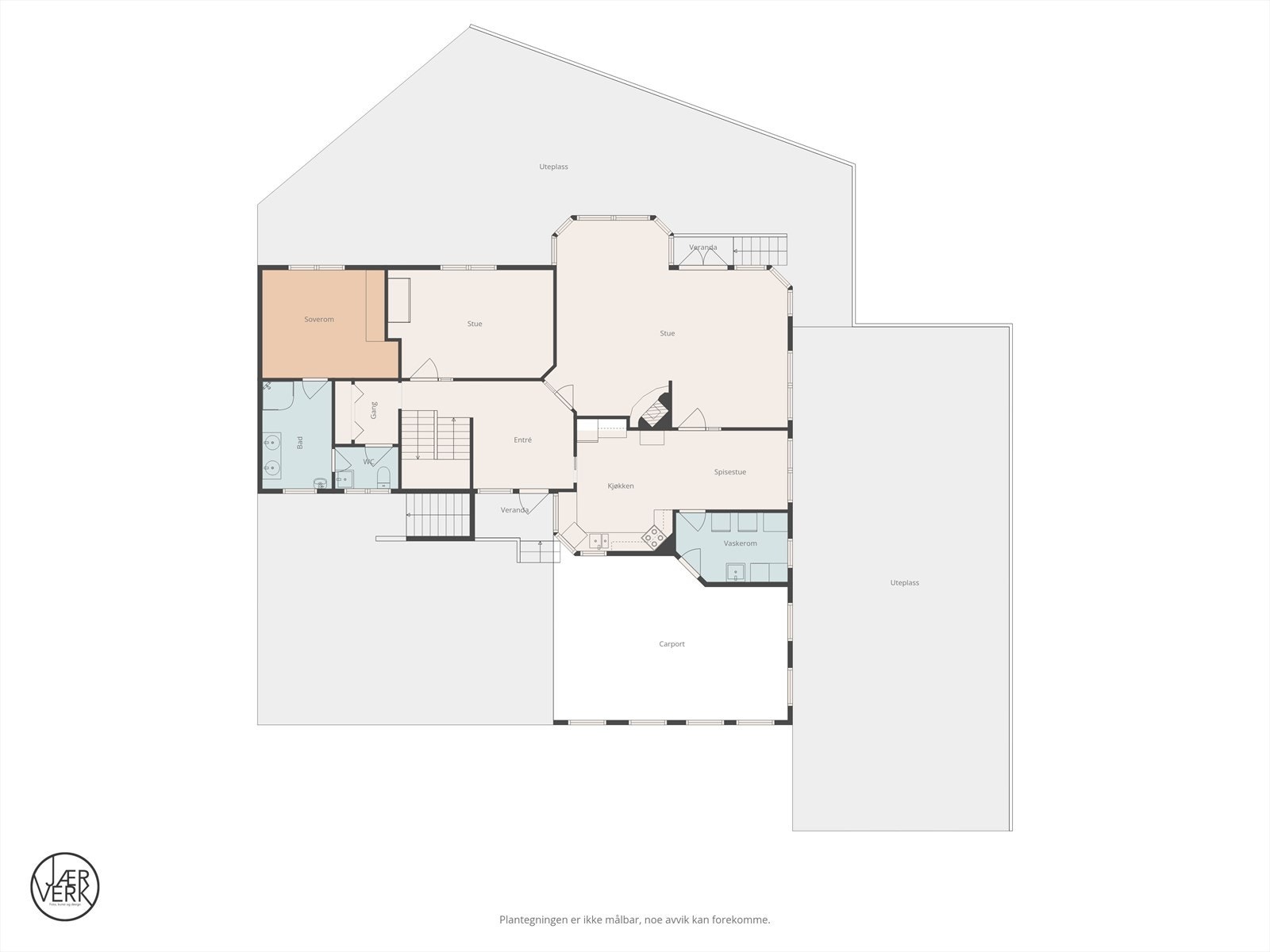 Plantegning hovedetasje Galleribilde