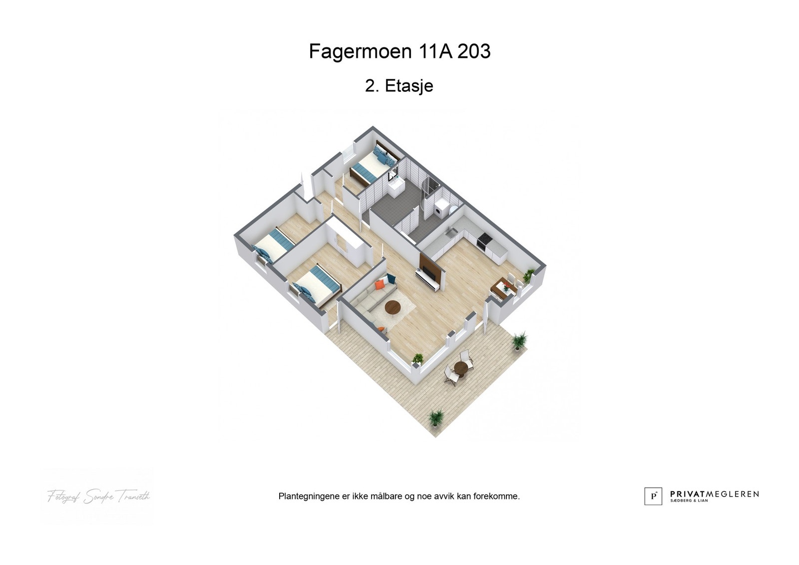 - 3D plantegning (ikke målbart) - Galleribilde