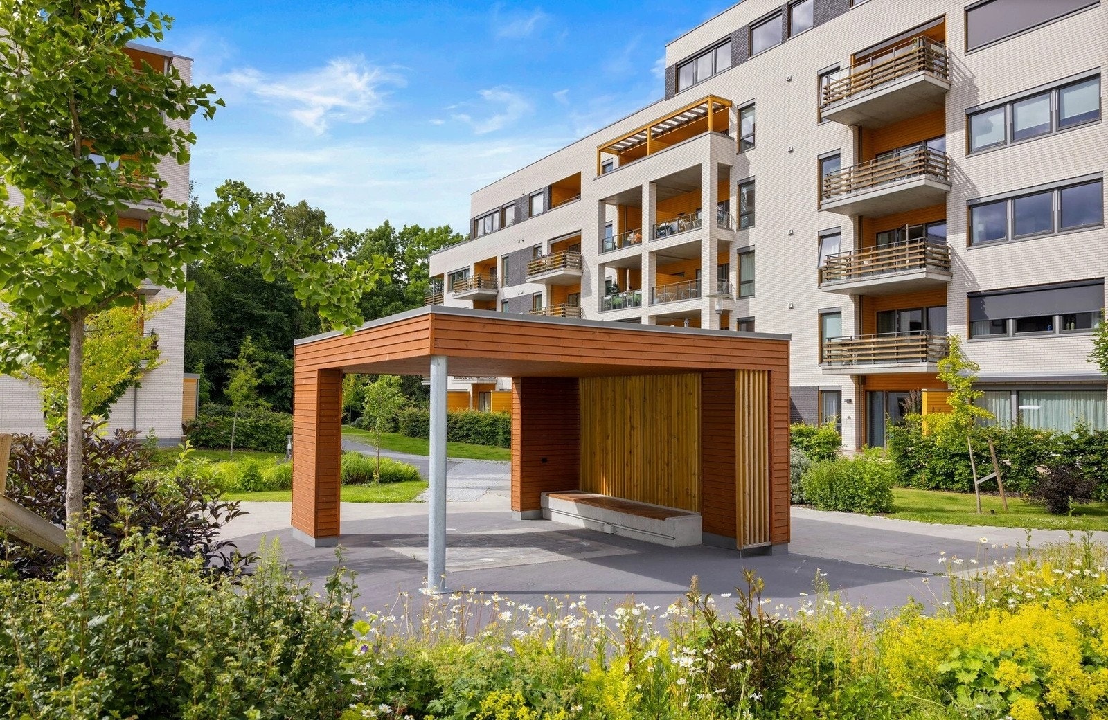 Bilde fra uteområdene om sommeren Galleribilde