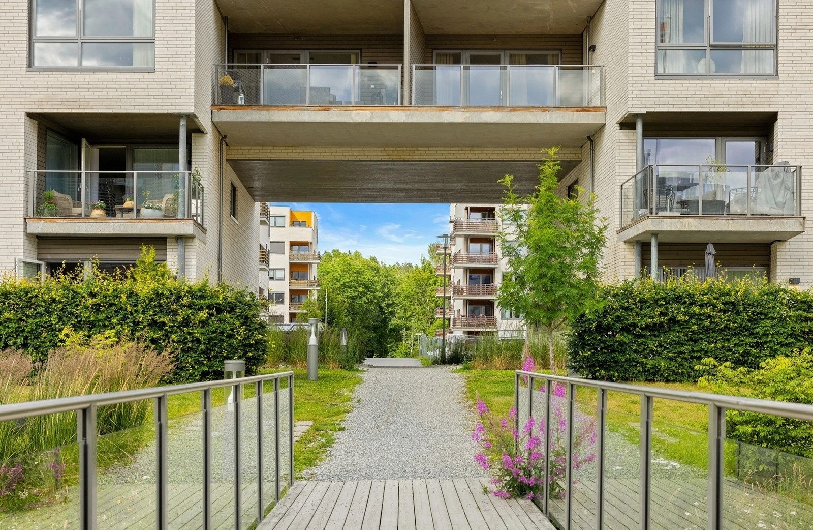 Bilde fra uteområdene om sommeren Galleribilde