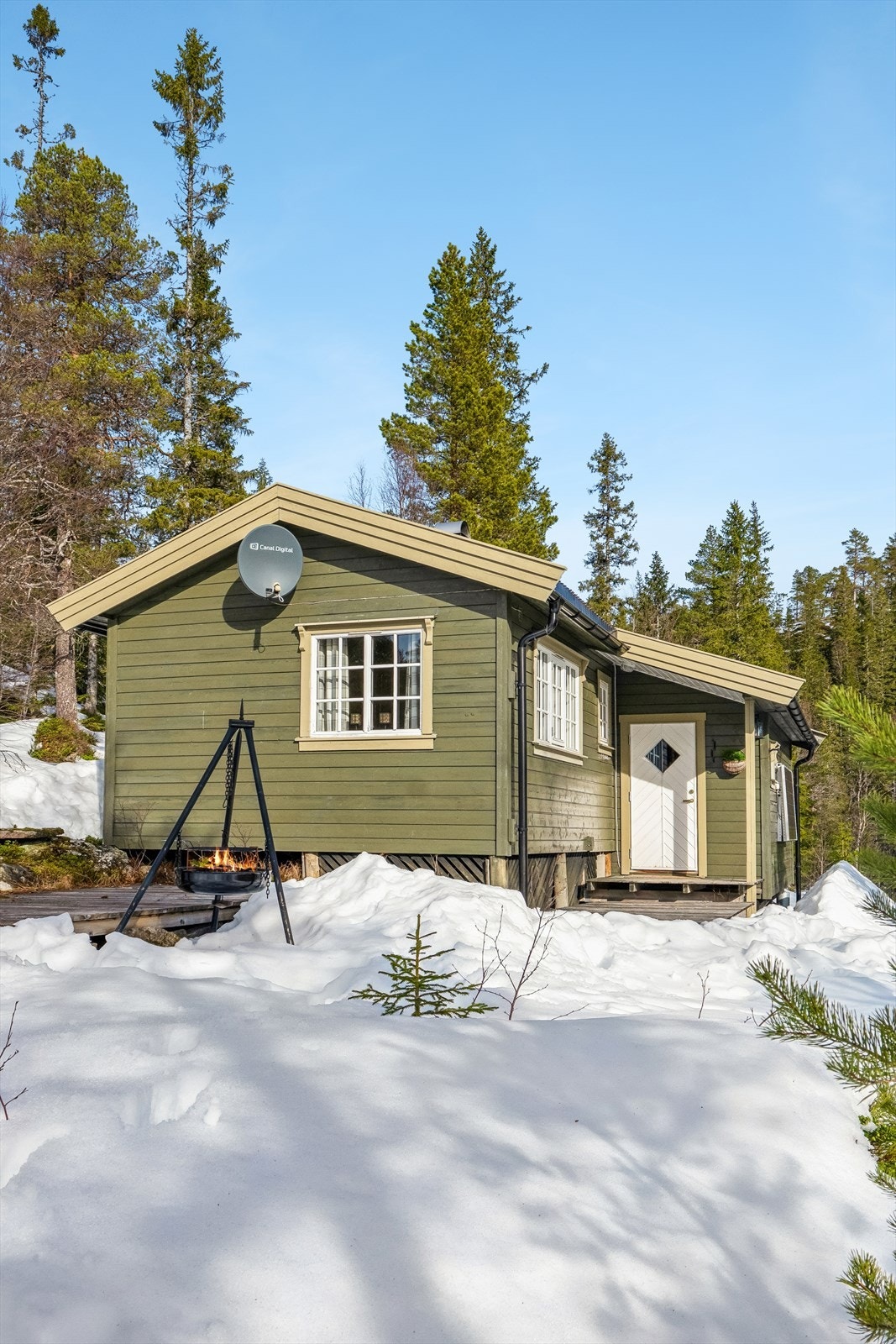 Rett utenfor hyttedøra finner du et variert terreng med flotte turmuligheter, gode jaktområder og fine fiskevann. Galleribilde