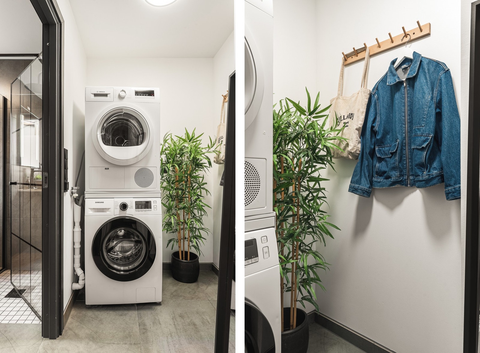 Det er tilkomst til badet via vaskerommet. Galleribilde