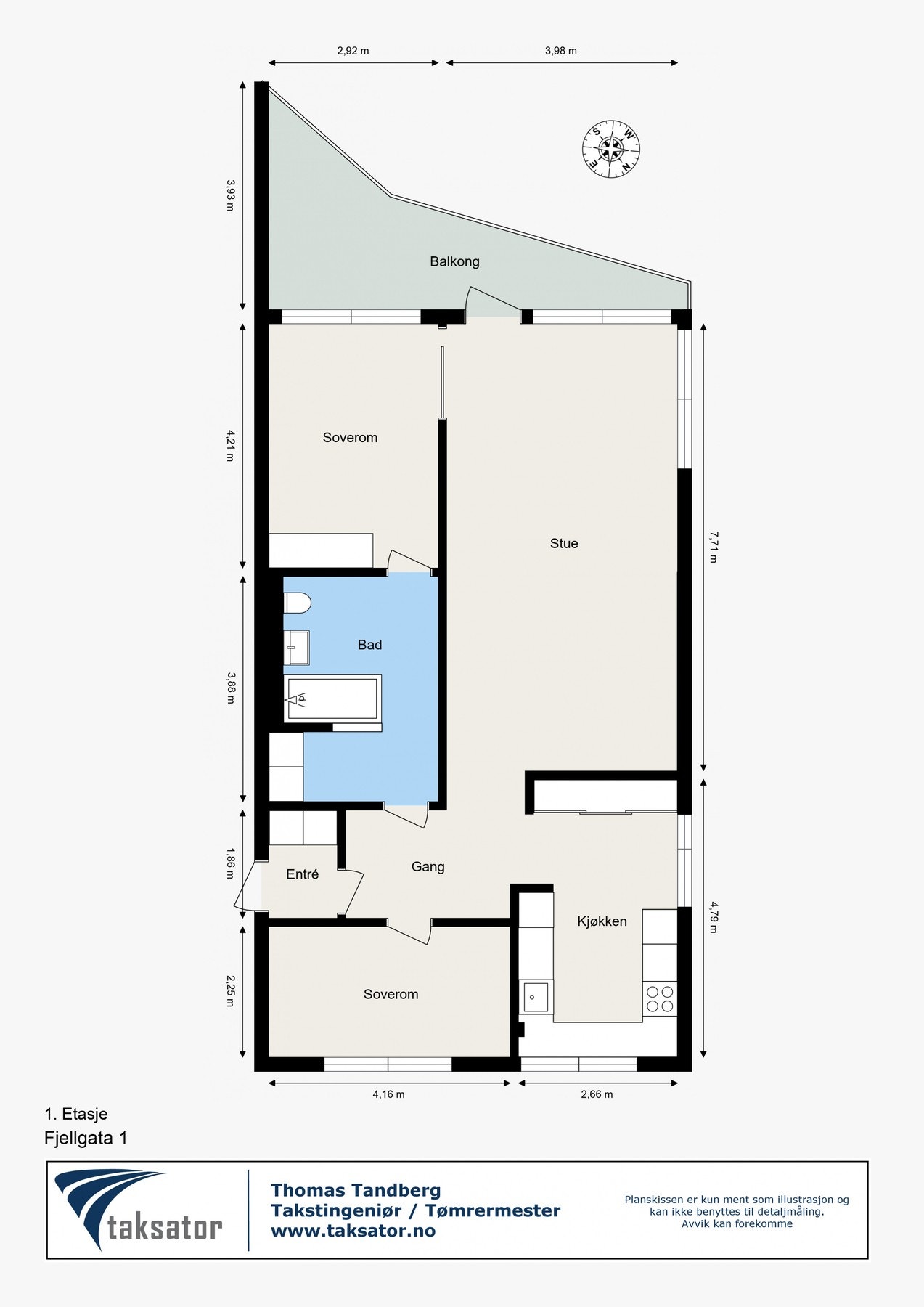 Leiligheten en optimal planløsning som inneholder praktisk entré/gang, åpen stue, separat kjøkken, tidløst baderom med opplegg for vaskemaskin, to soverom av god størrelse og solrik balkong. Galleribilde