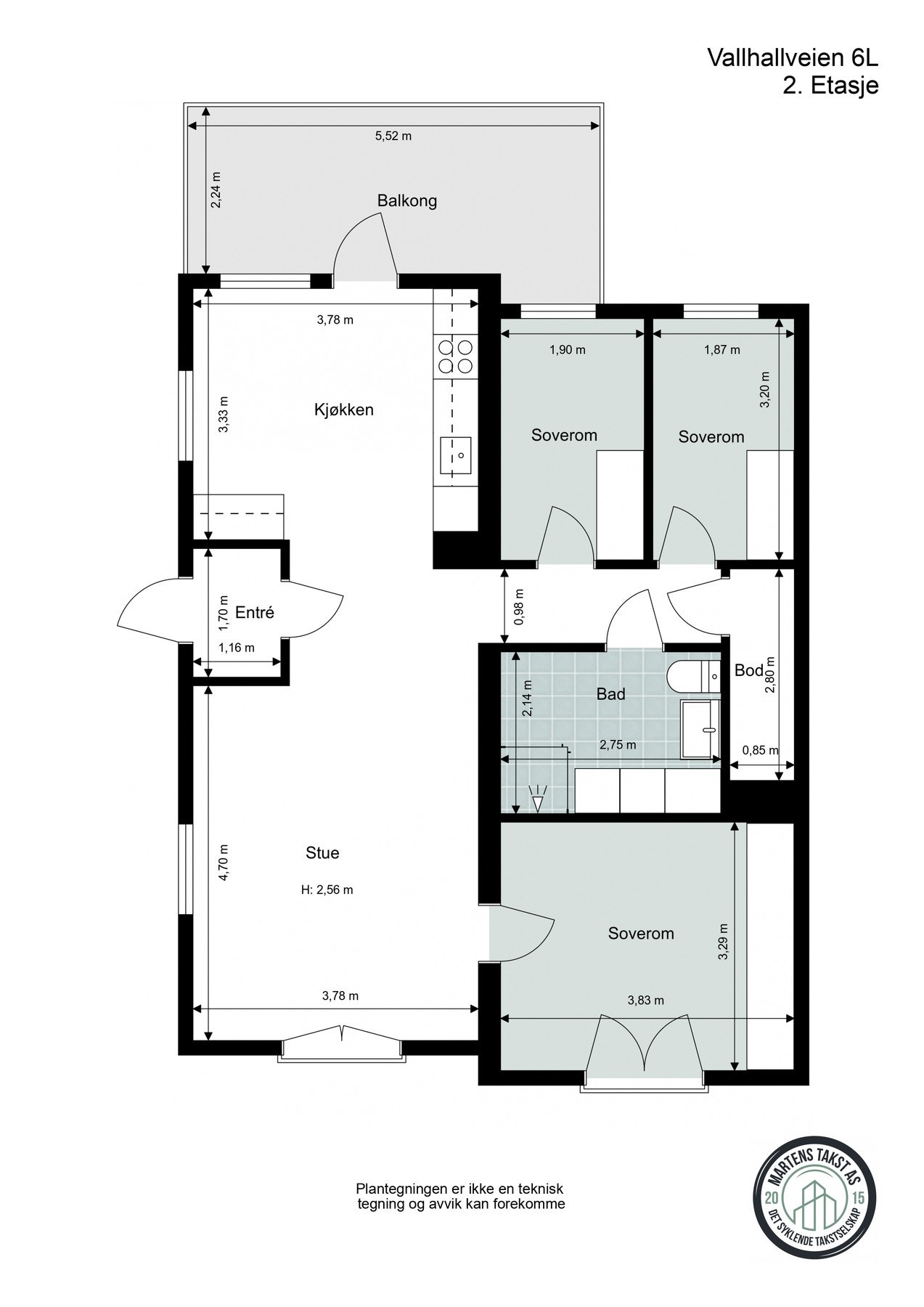 Boligen har en smart planløsning og er på totalt 77 kvm Galleribilde