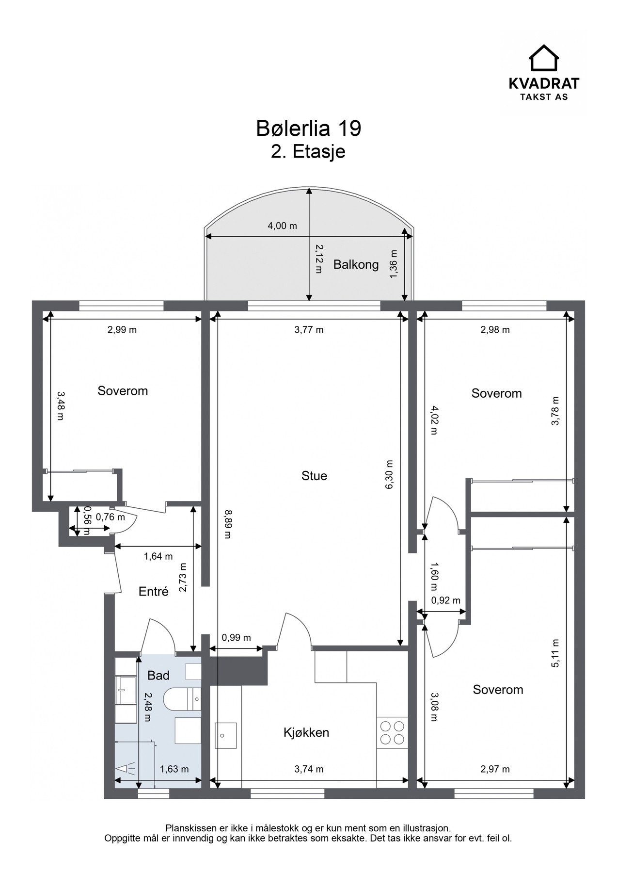 Planskisse - Boligen disponerer en kjellerbod og ett skap i felles rom. Galleribilde