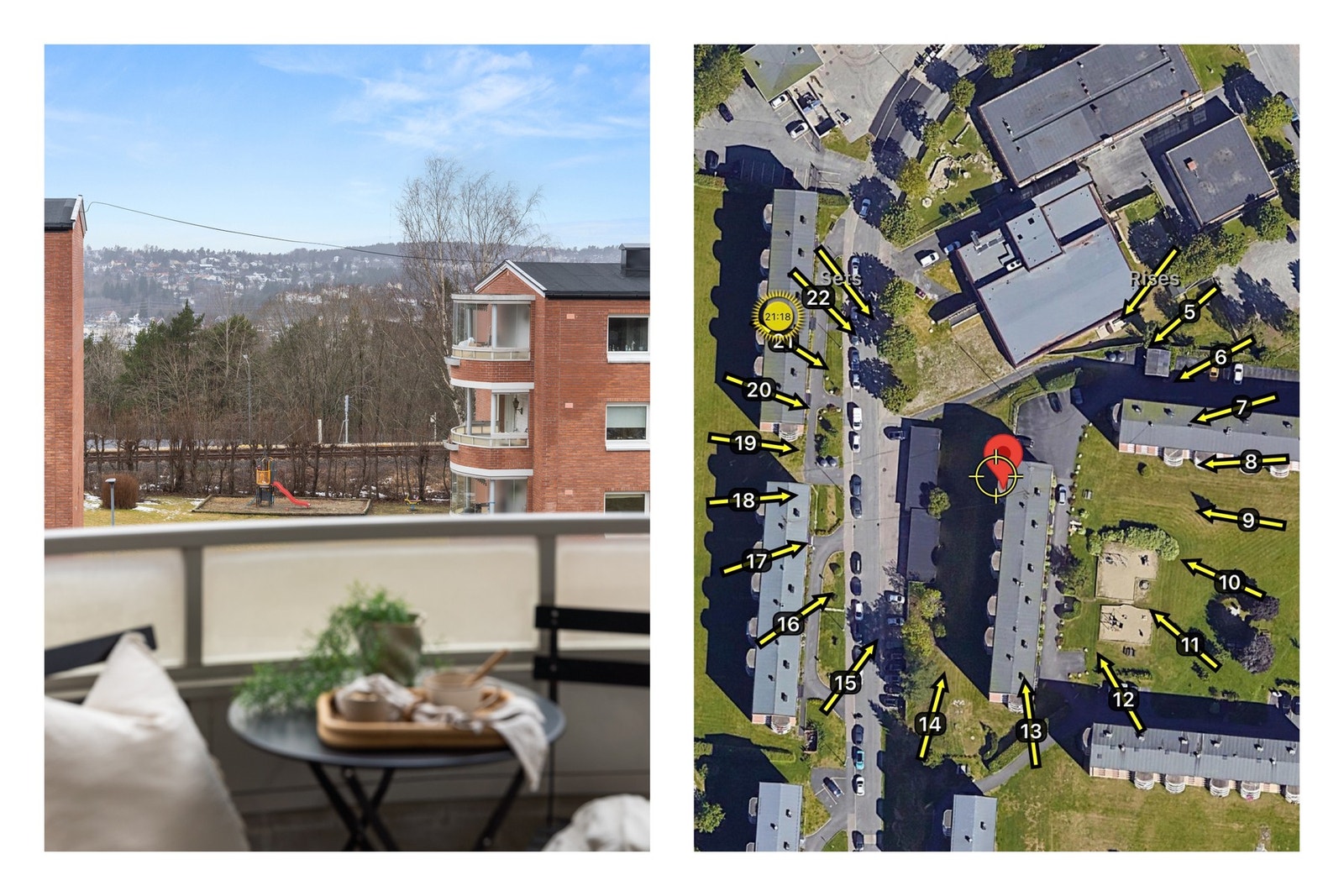 Balkongen ligger vendt mot vest, og byr på optimale solforhold store deler av dagen, sommerstid. Galleribilde