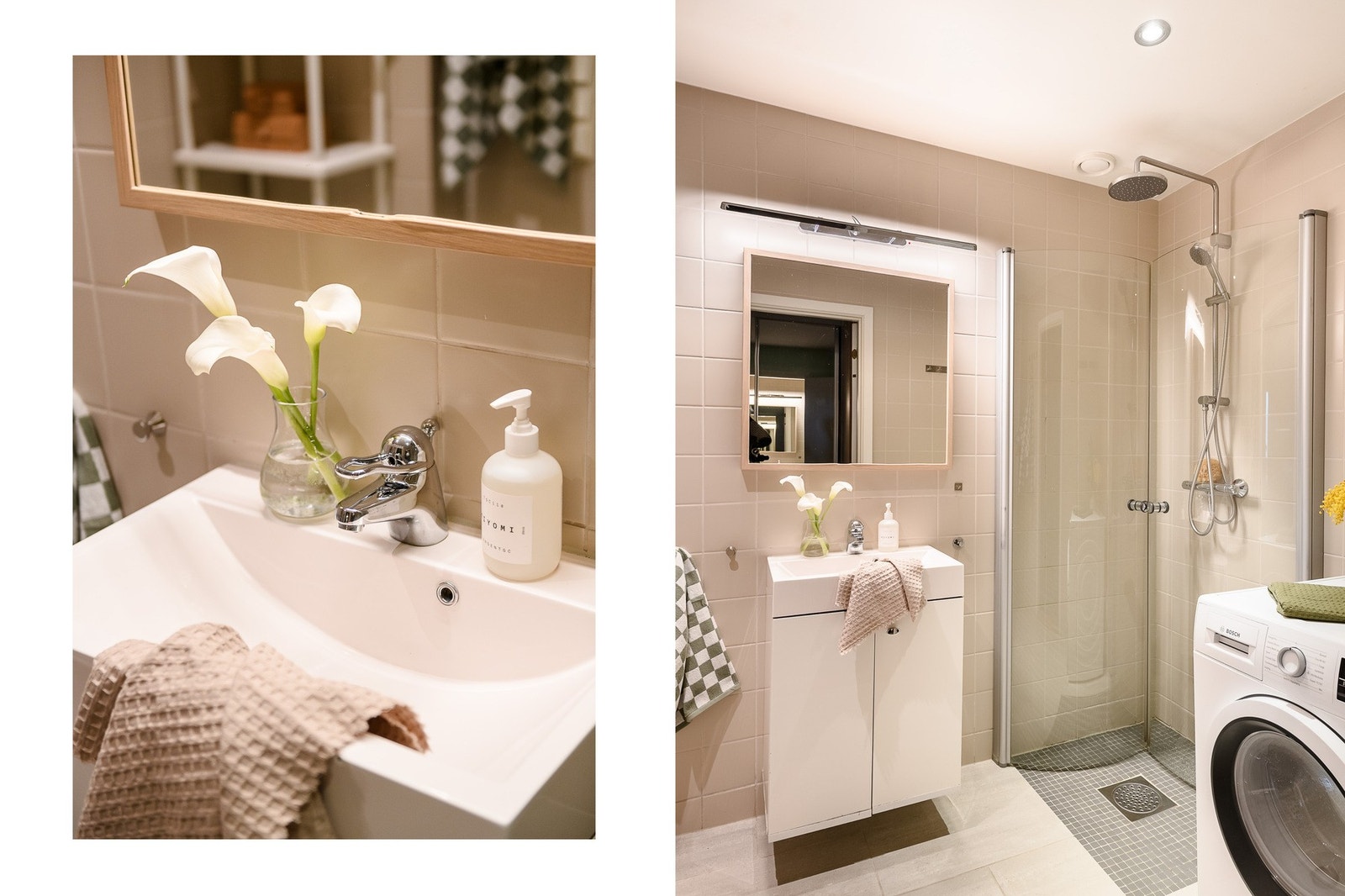 Flislagt bad fra 2008 med elektriske varmekabler i gulvet for økt komfort. Galleribilde