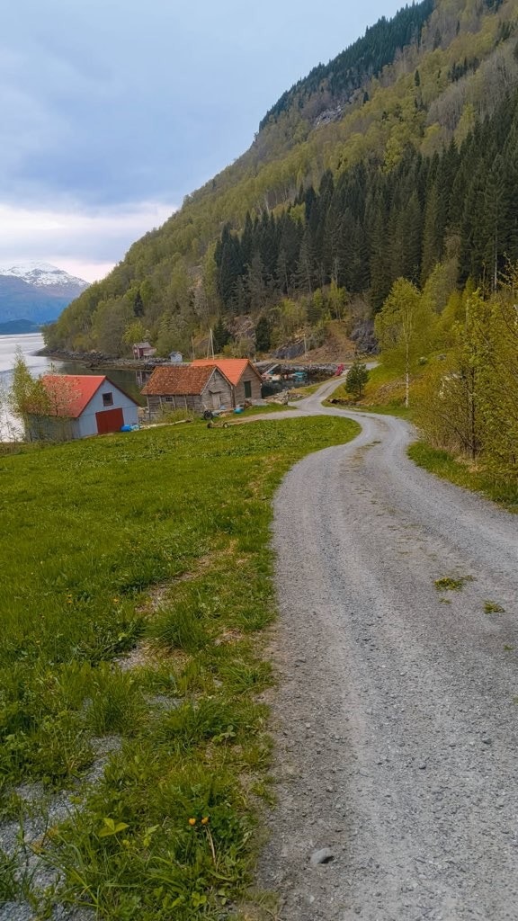 Kort veg ned til fjorden og båthamn frå eigedommen Galleribilde
