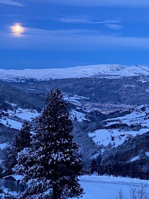 Nydelig morgenbilde mot Lønahorgi fra hytten. Galleribilde