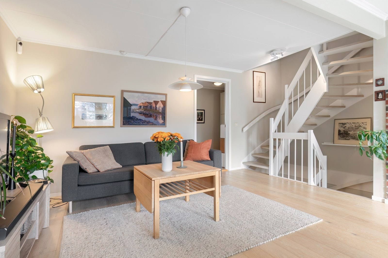 Stue - flott parkettgulv Galleribilde