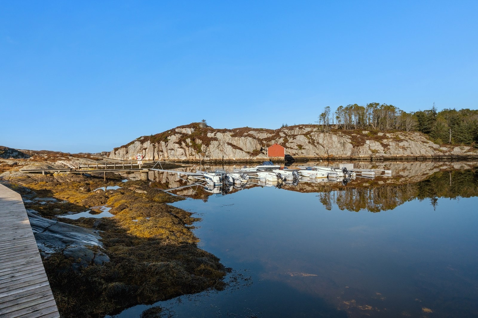 Det er en pent opparbeidet gangvei helt til båtplassen. Galleribilde