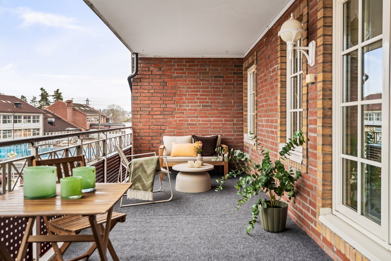 På balkongen er det montert utebelysning og stikkontakt. Galleribilde