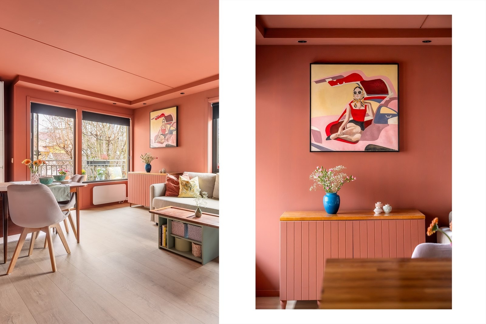 Den freshe fargen, kombinert med store vindusflater, skaper en fantastisk atmosfære. Galleribilde