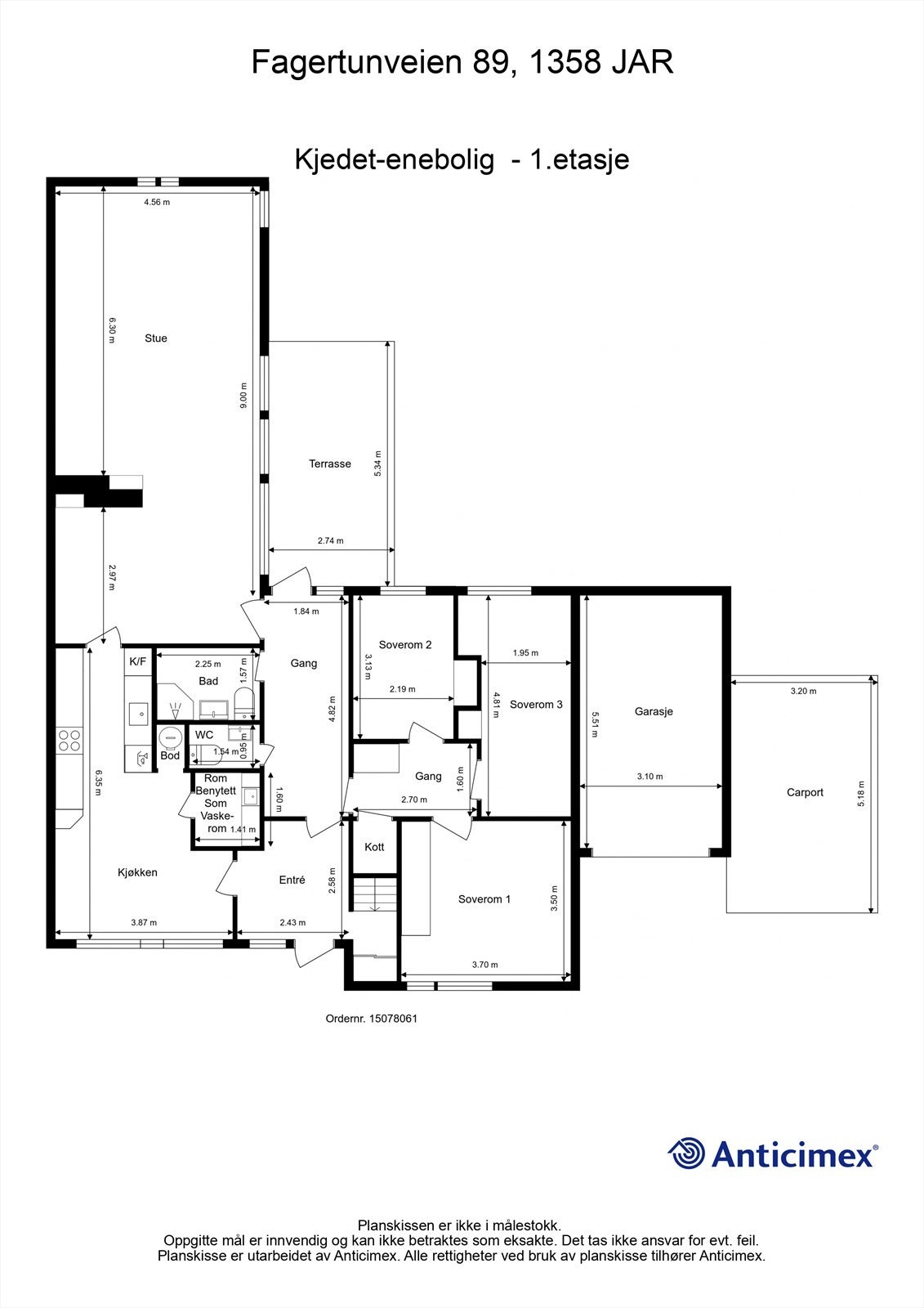 Plantegning 1. etasje Galleribilde