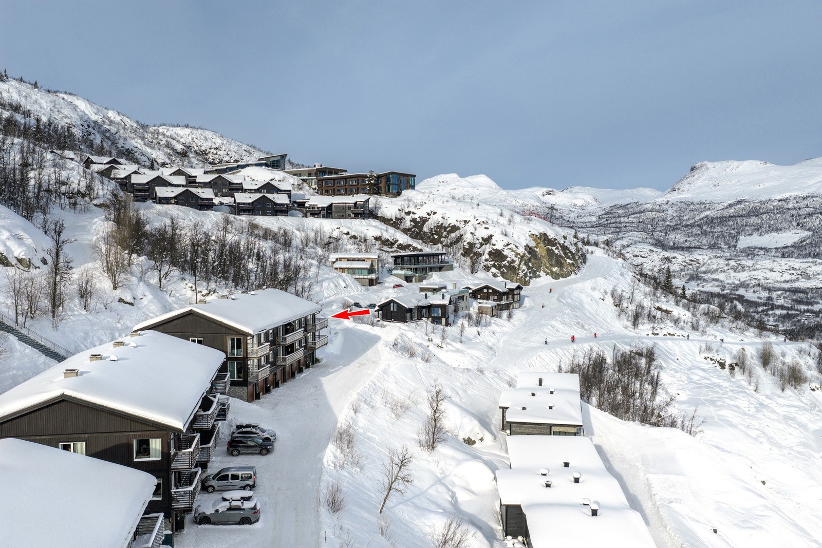 Leiligheten har ski inn/ut til Hemsedal skisenter. Galleribilde