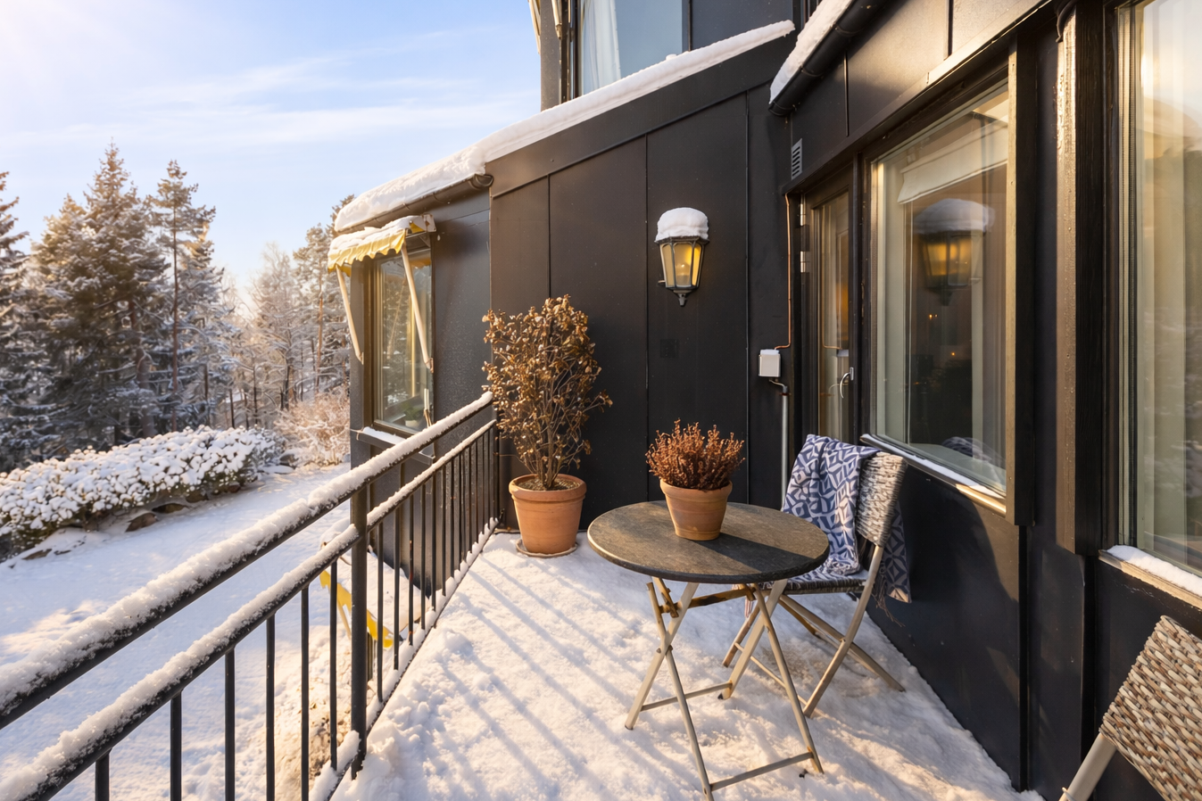 Veranda på ca. 7 kvm. Verandaen deles med nabo Galleribilde