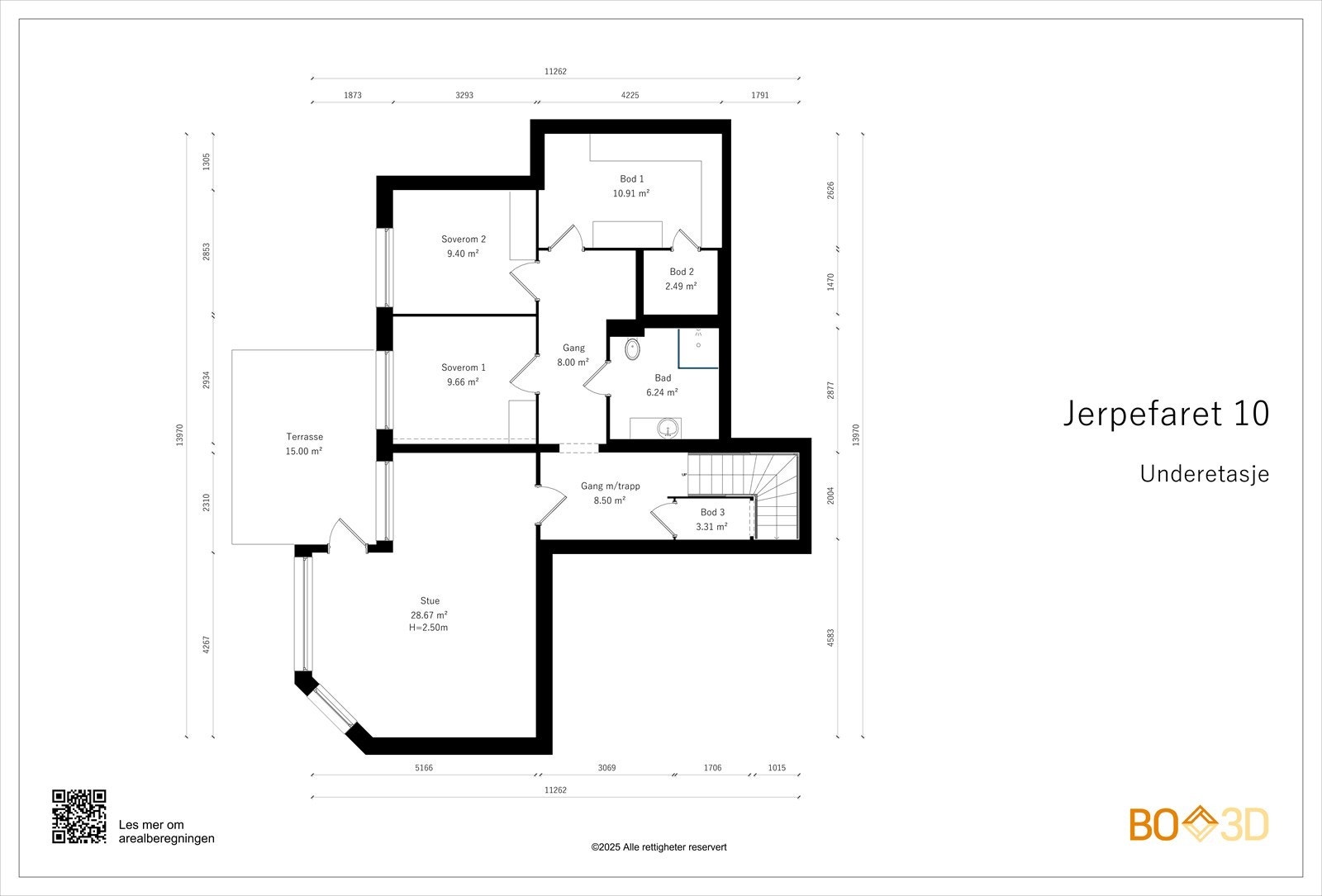 U. ETASJE: Stue, to soverom, tre boder, gang og bad. Direkte utgang til herlig 15 kvm markterrasse Galleribilde