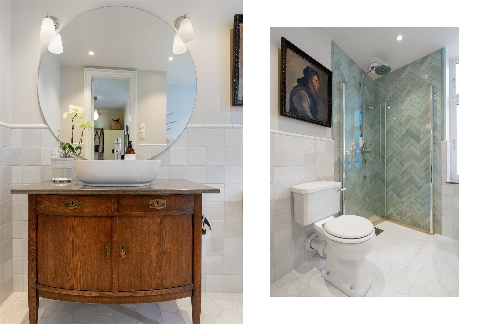 Badet har to belysningssoner, begge med dimmer for behagelig belysning. Galleribilde