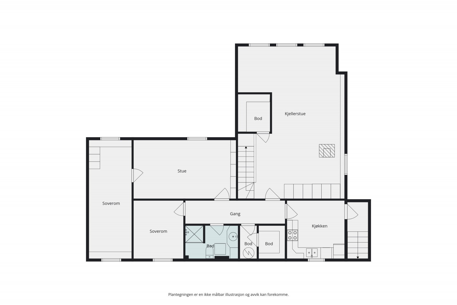 Plantegning kjeller. Galleribilde