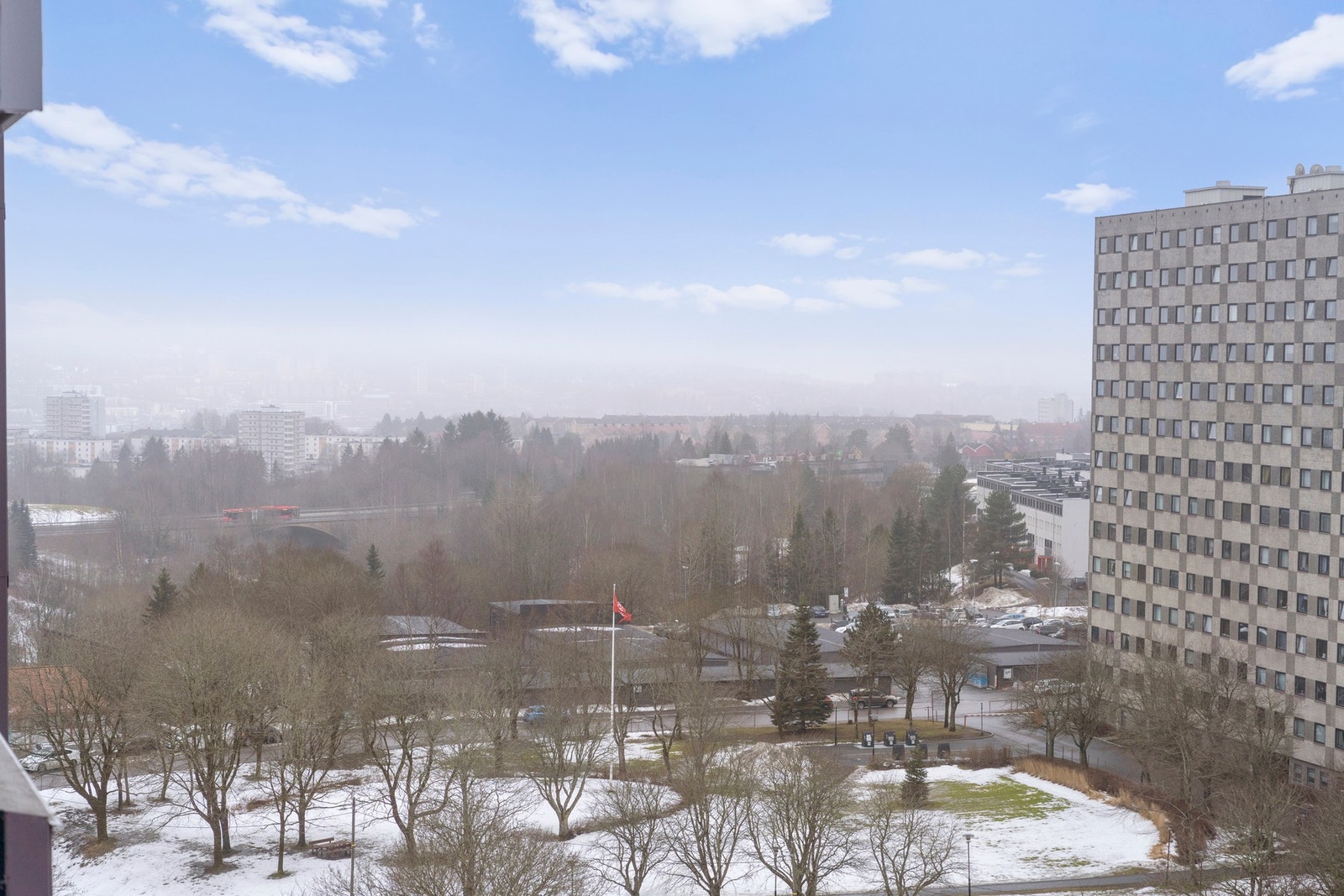 Her ligger du luftig og fint til i byggets 10. etasje Galleribilde