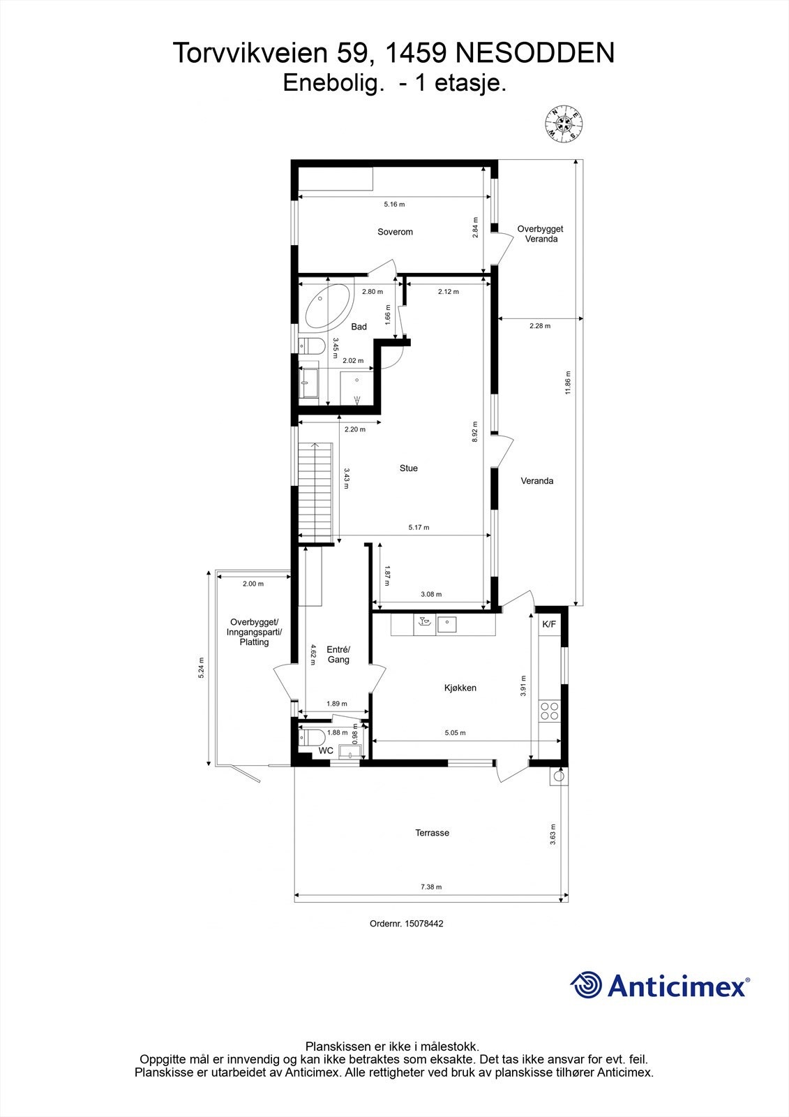 Plantegning 1. etasje Galleribilde