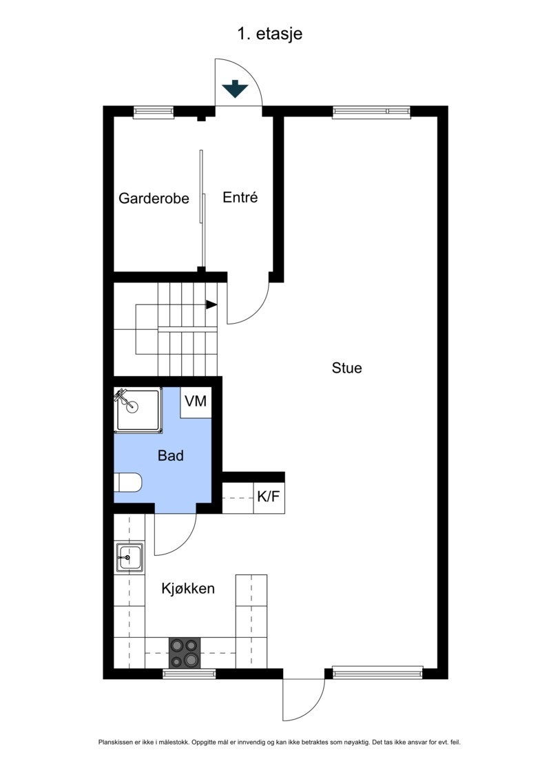 Plantegning 1. etasje Galleribilde