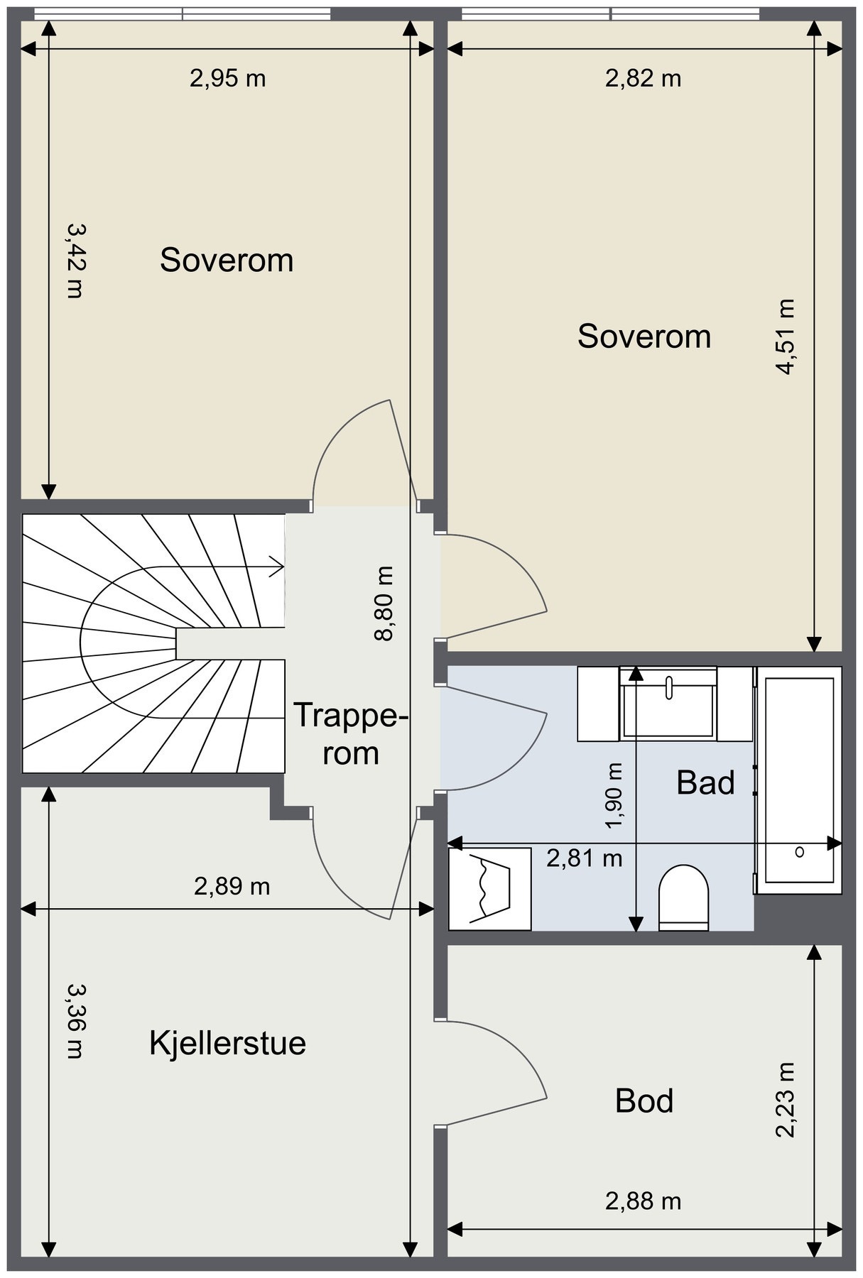 Plantegning underetasje Galleribilde