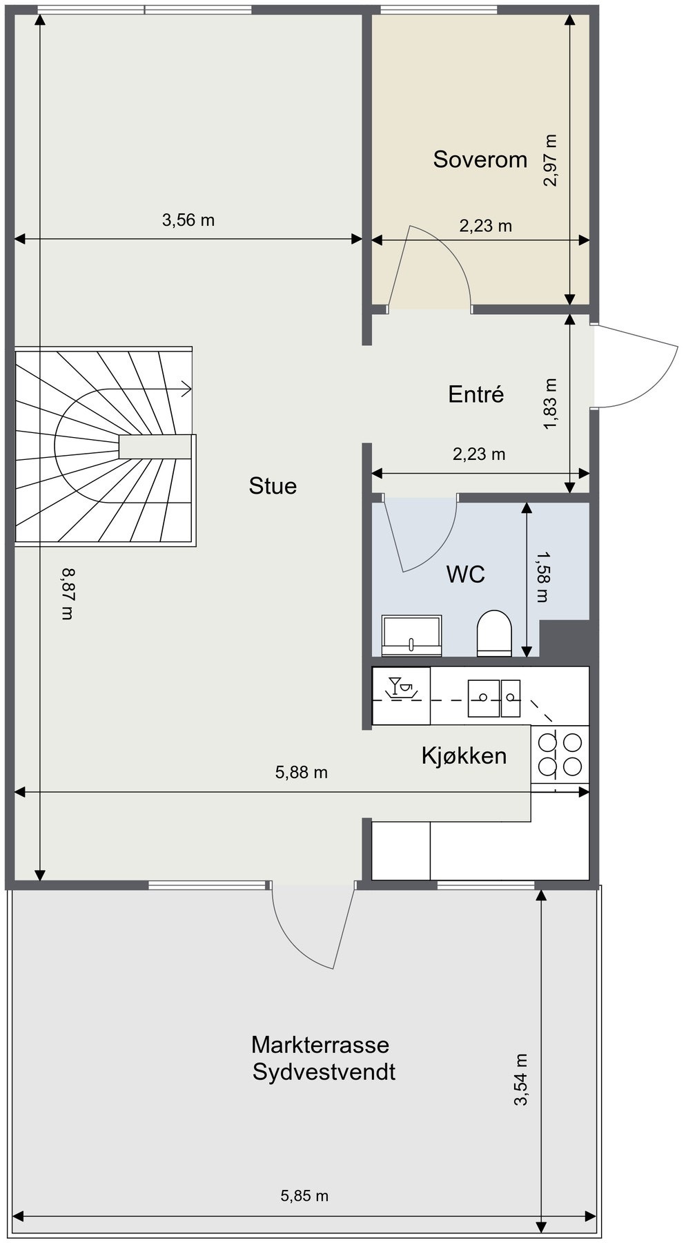 Plantegning 1.etg Galleribilde