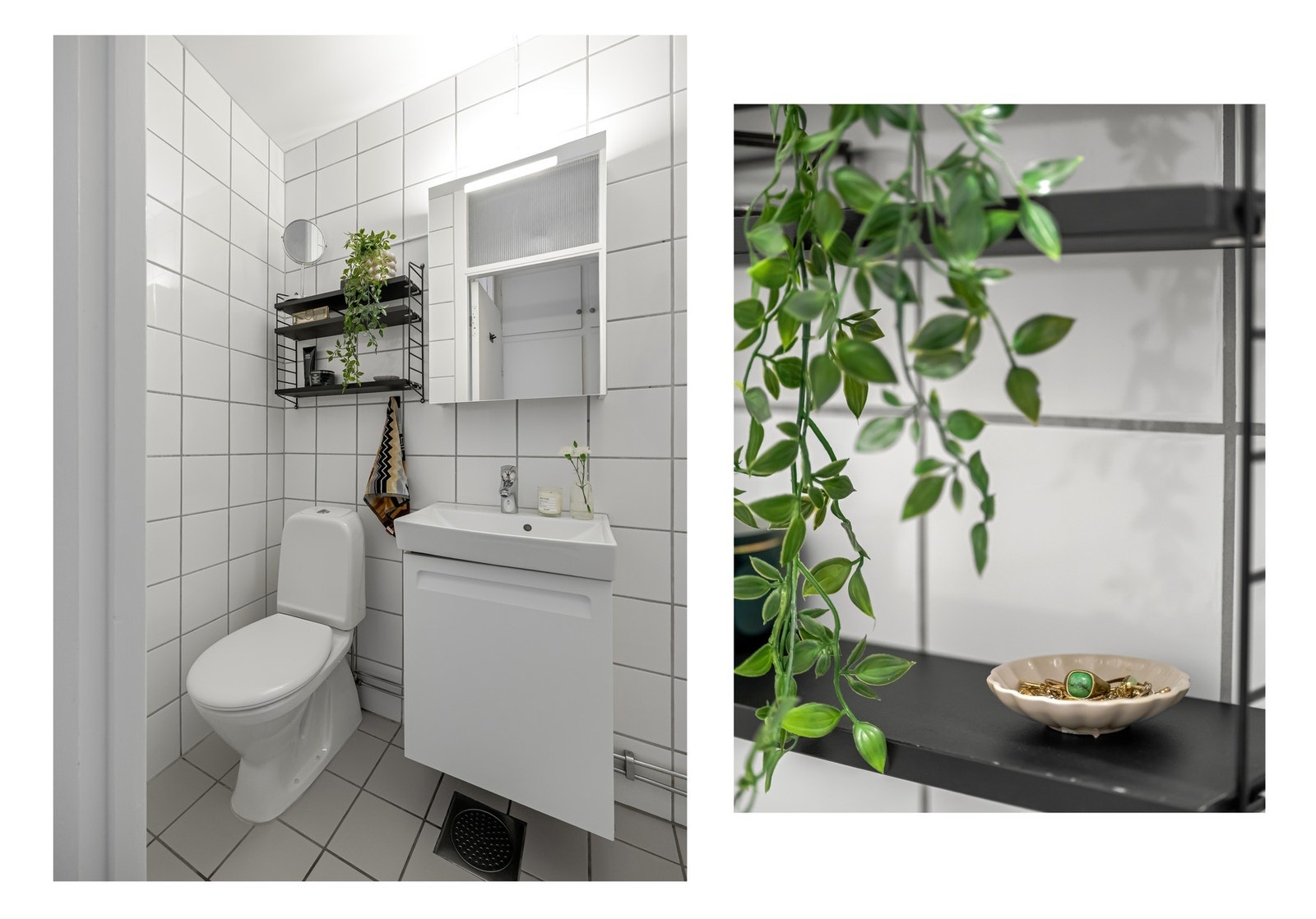 Fra entreen finner vi badet, som ble pusset opp i regi av borettslaget i 2001. Galleribilde