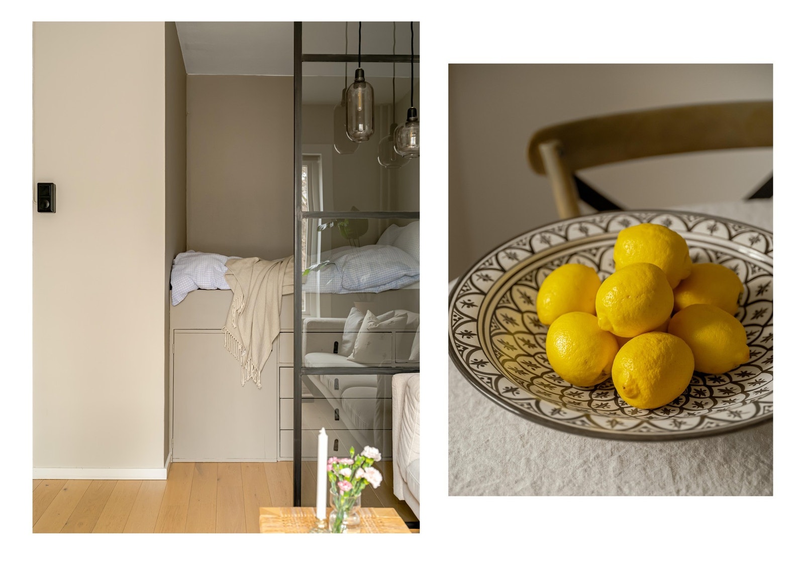 Soveplassen finner vi bak skilleveggen. Sengen er 120x198 til referanse. Galleribilde