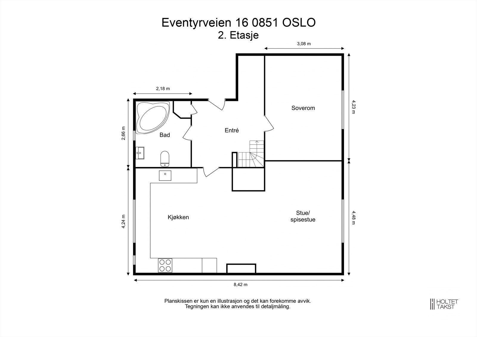 Plantegning hovedetasje (2. etasje). Galleribilde
