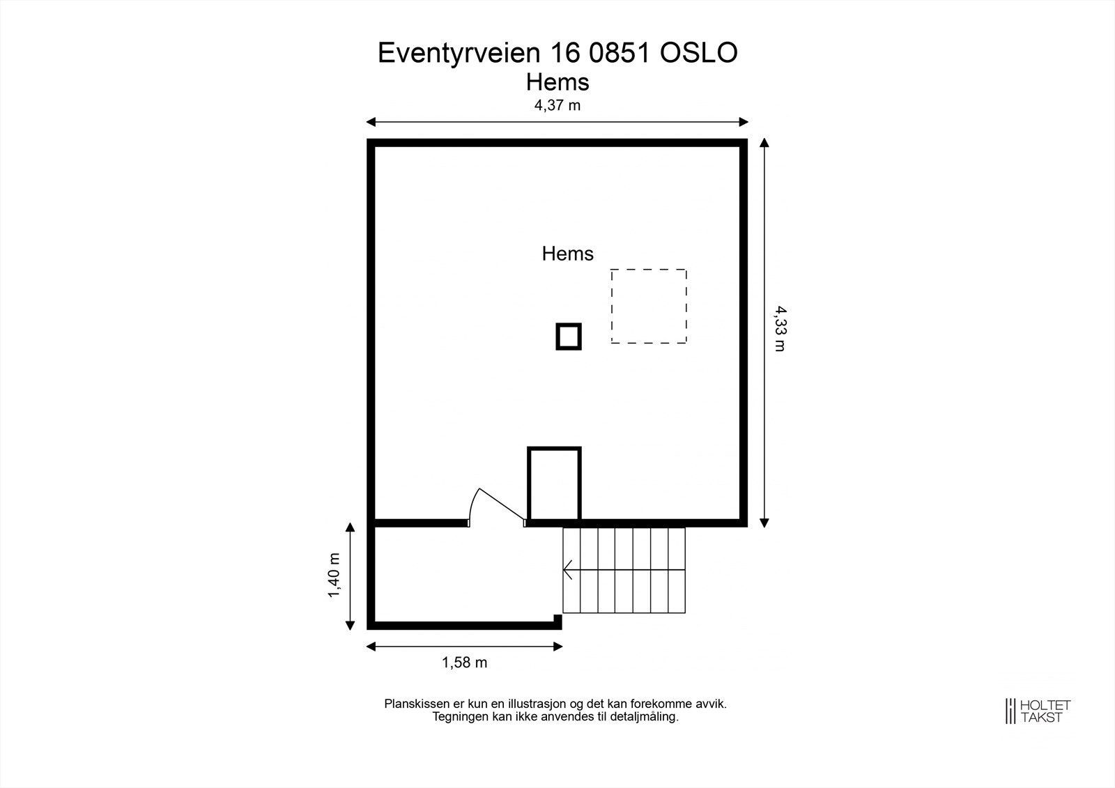 Plantegning hems (4. etasje). Galleribilde