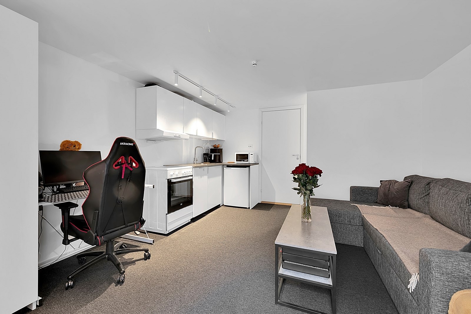 Innredet hybeldel mot sør. (Ikke godkjent til varig opphold). Galleribilde