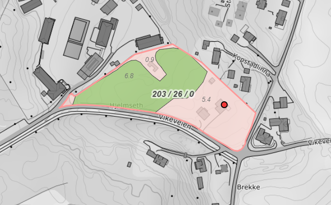 Gårdskart for tomten Galleribilde