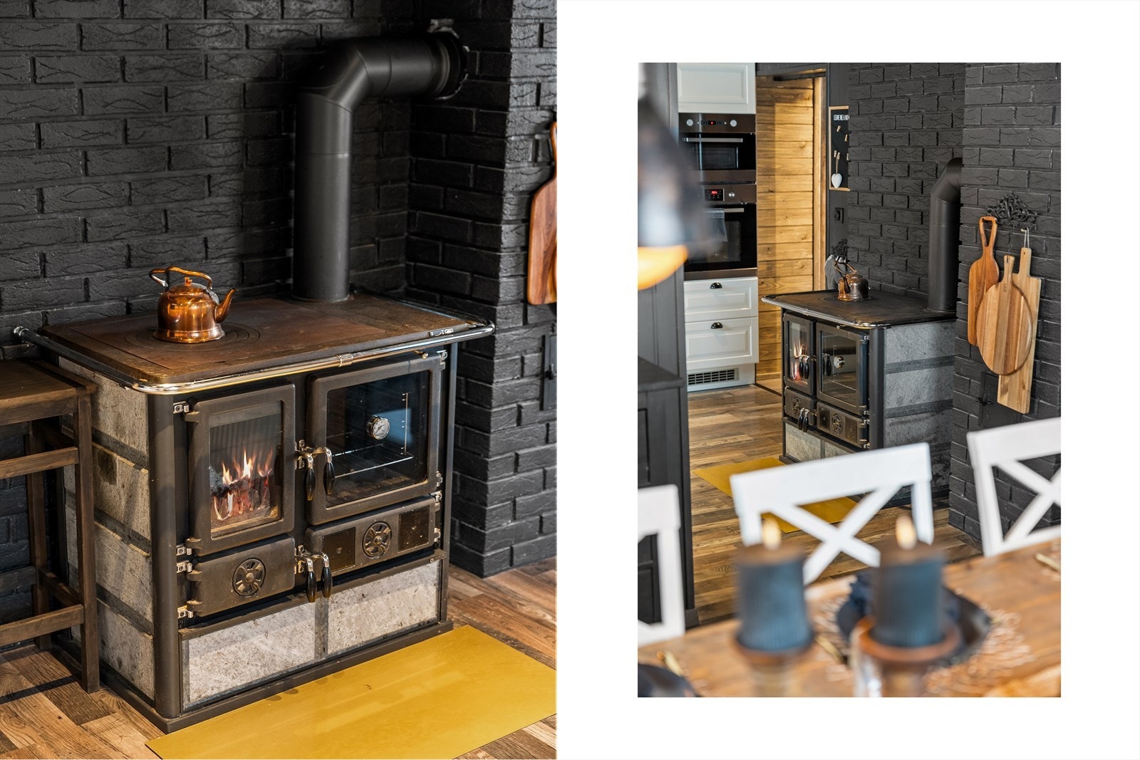 Den flotte ovnen med kleberstein er både et sjarmerende og funksjonelt blikkfang. Galleribilde