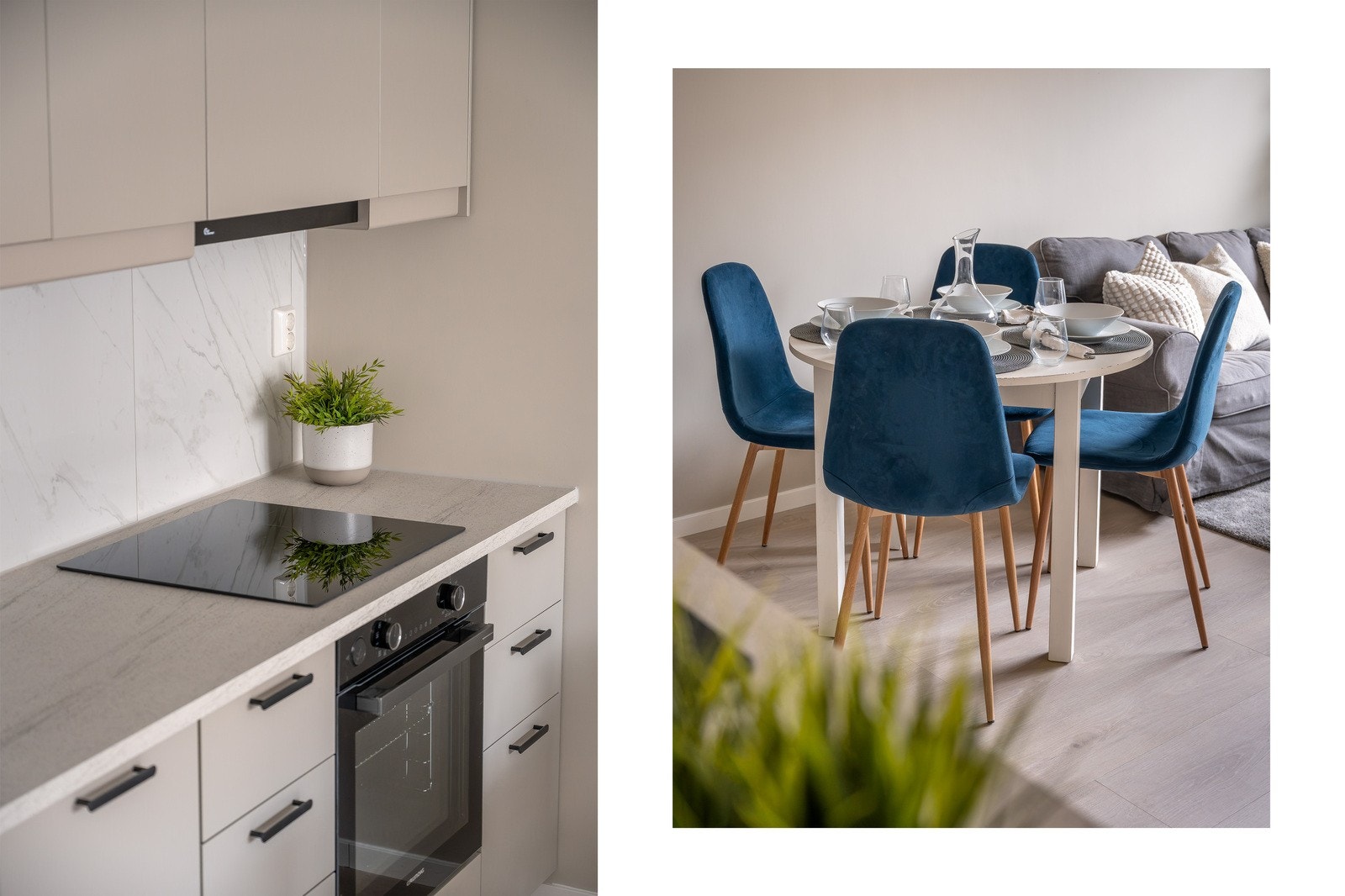 Over kokesonen er det installert ventilator med kullfilter, og kjøkkenet er utstyrt med komfyr og platetopp. Galleribilde