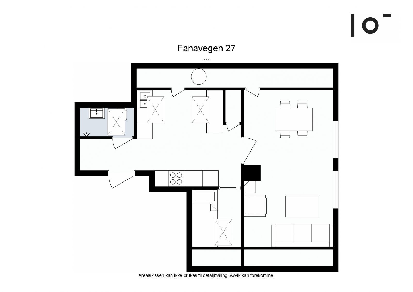 Seksjonen har i følge selger i tillegg en ekstern bod som ligger vegg i vegg med rommet innredet som sovealkove. Galleribilde