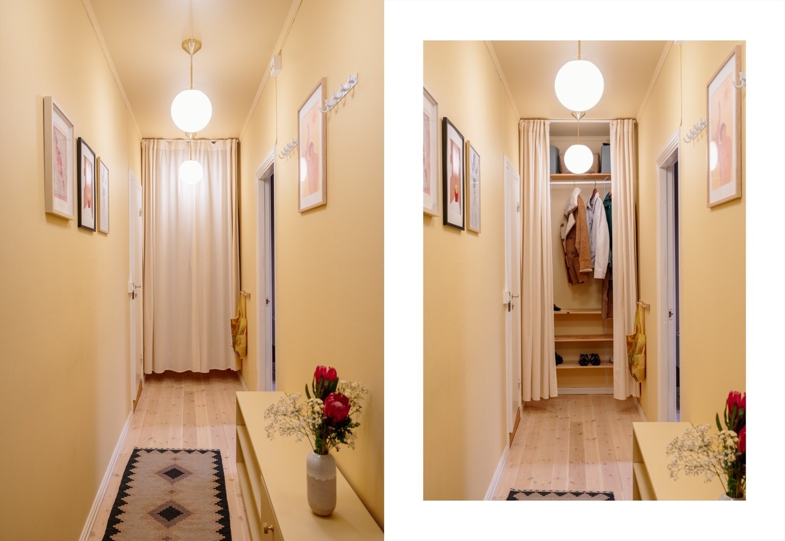 Gang med oppbevaringsløsning for sko og yttertøy. Bolige disponerer også flere boder. Galleribilde