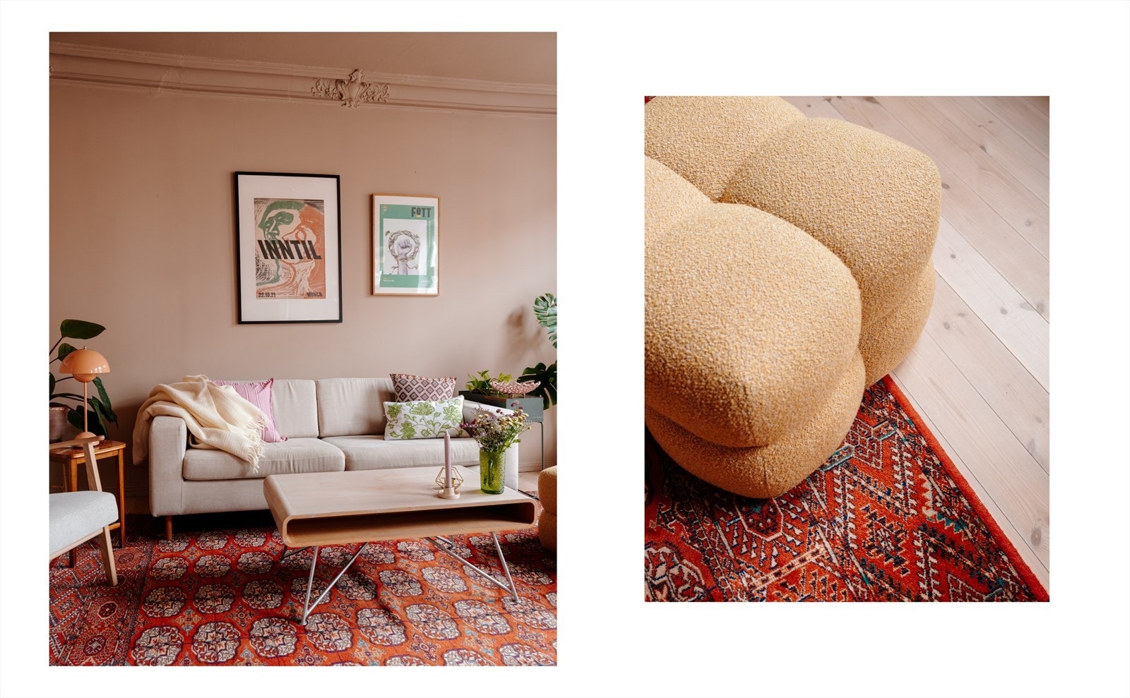 Gjennomgående furugulv gir et fin preg. Galleribilde