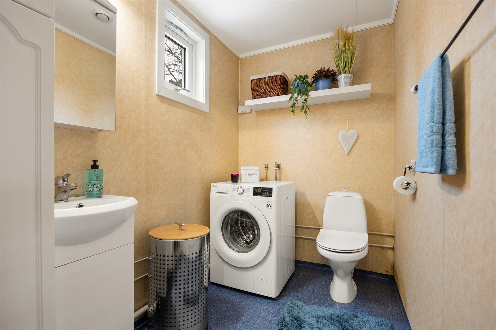 Vaskerommet i første etasje har toalett, servant og opplegg for vaskemaskin. Galleribilde