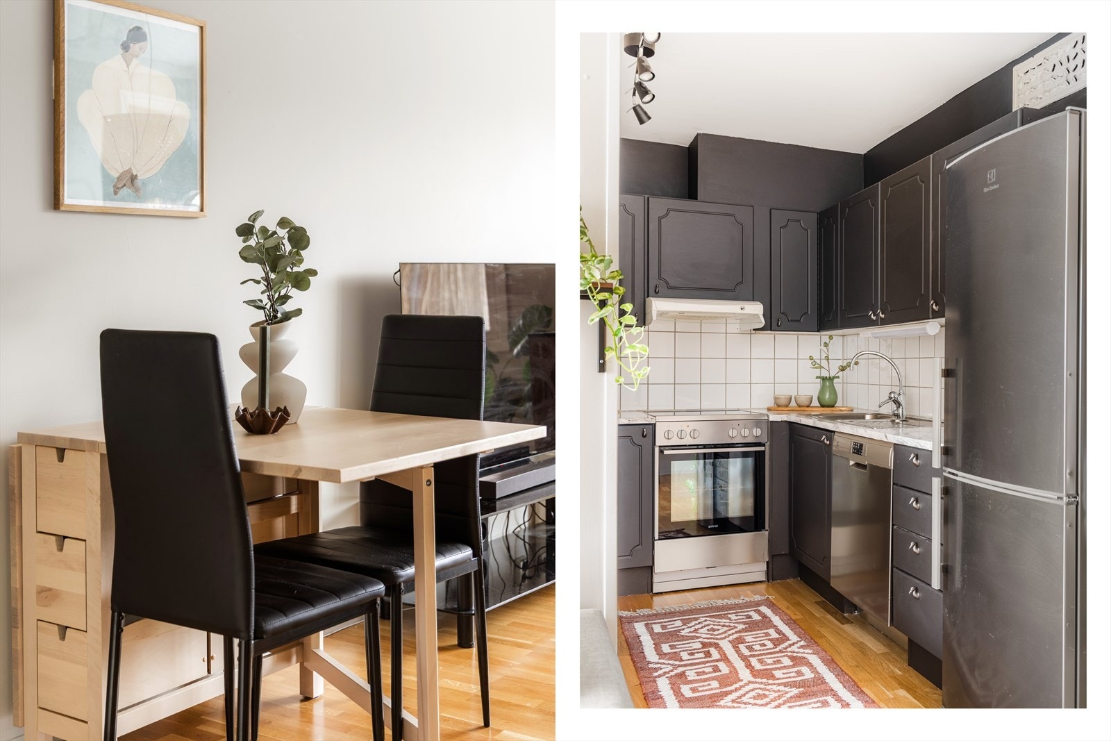 Det er godt med skapplass på kjøkkenet, for et praktisk rom. Galleribilde